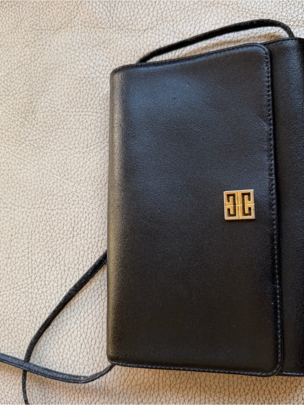 Givenchy Vintage Black Leather Crossbody Bag